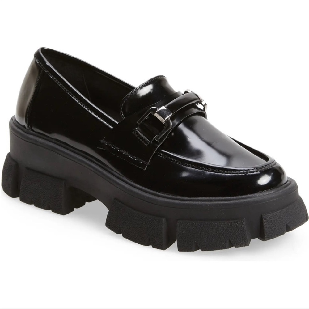 Steve Madden Black Chunky Loafers